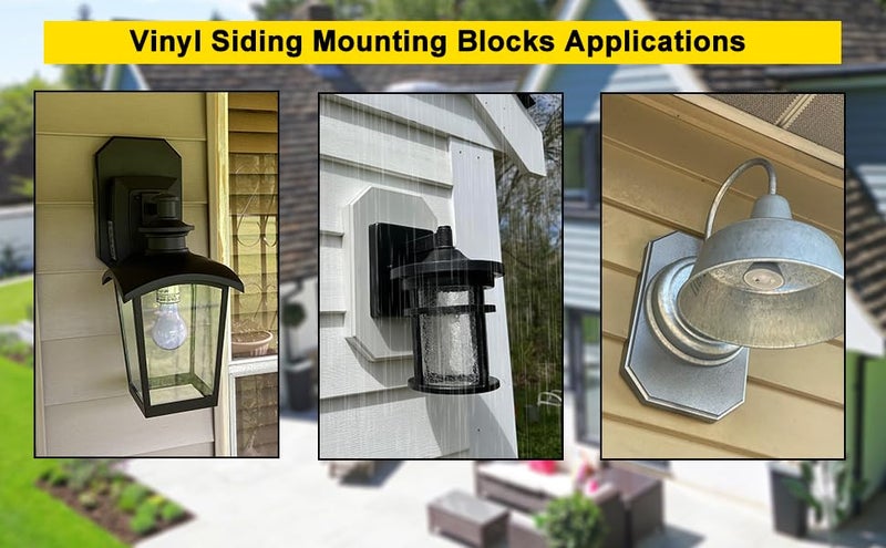 Cixiaor Siding Light Mounting Block, 8141DBL White Outdoor Mounting Plate kit with Built-in Electrical Box, Vinyl Siding Block for 1/2 inch Double, 2 Pack - Image 4